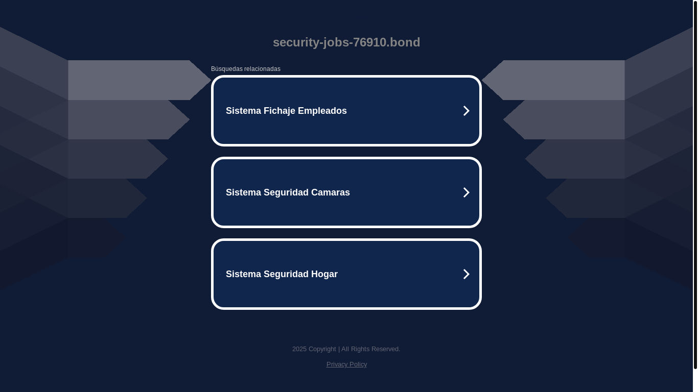 website screenshot of https://security-jobs-76910.bond/