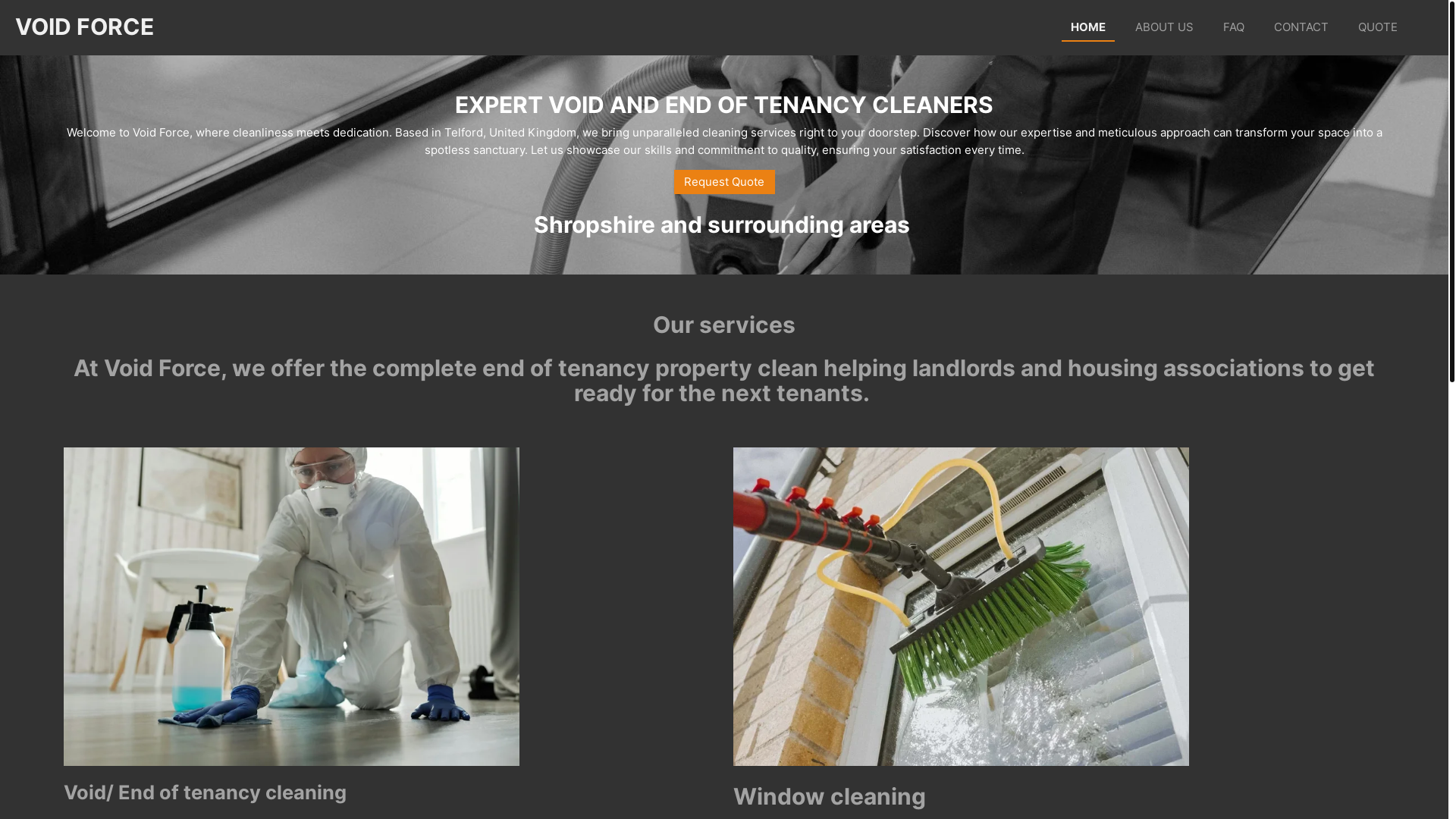 website screenshot of https://void-force.co.uk/