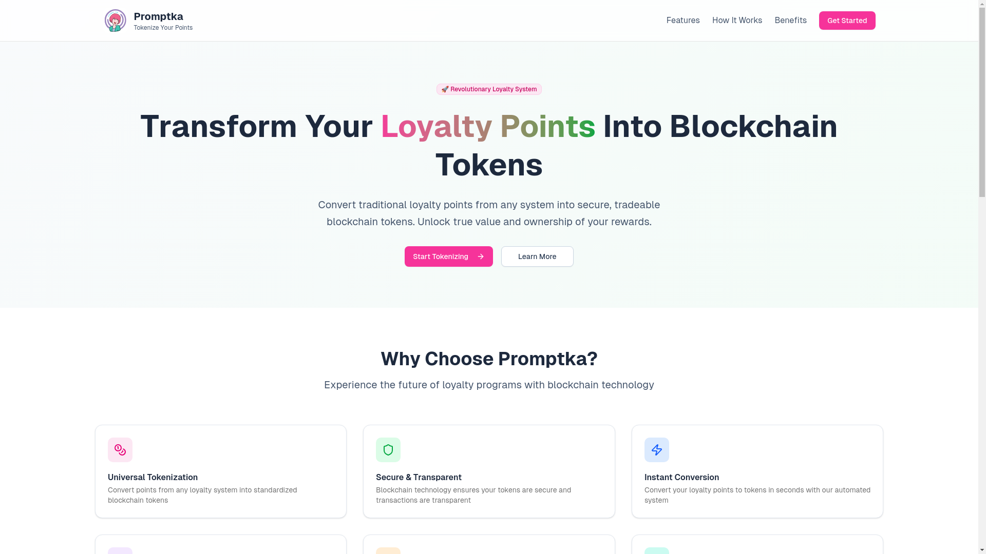 website screenshot of https://promptka-web.pages.dev/
