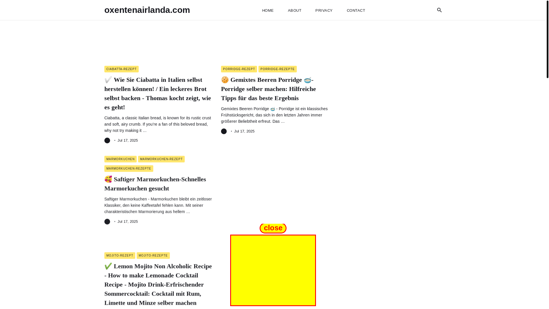 website screenshot of https://oxentenairlanda.pages.dev/