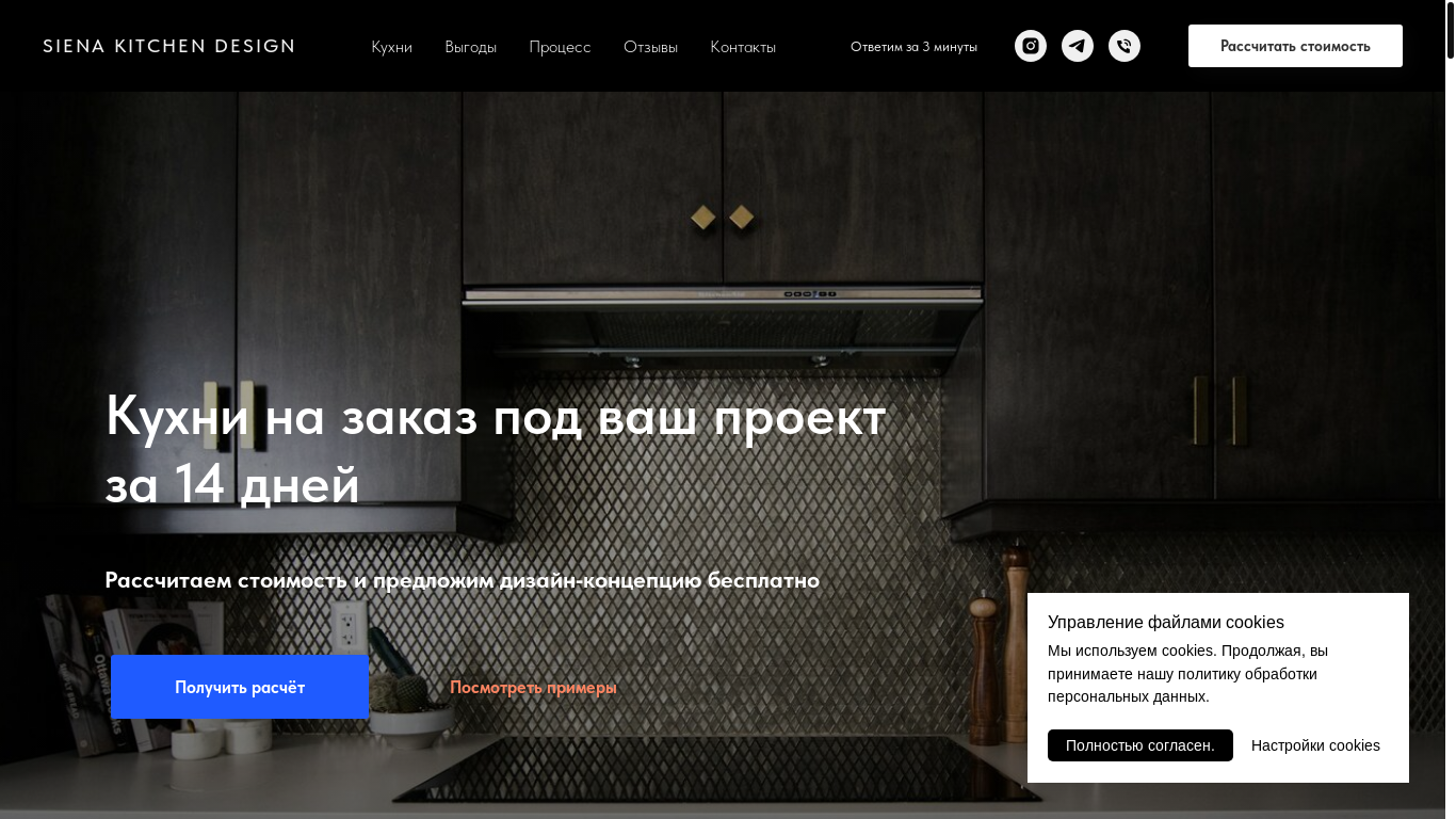 website screenshot of https://sienakitchen.ru/