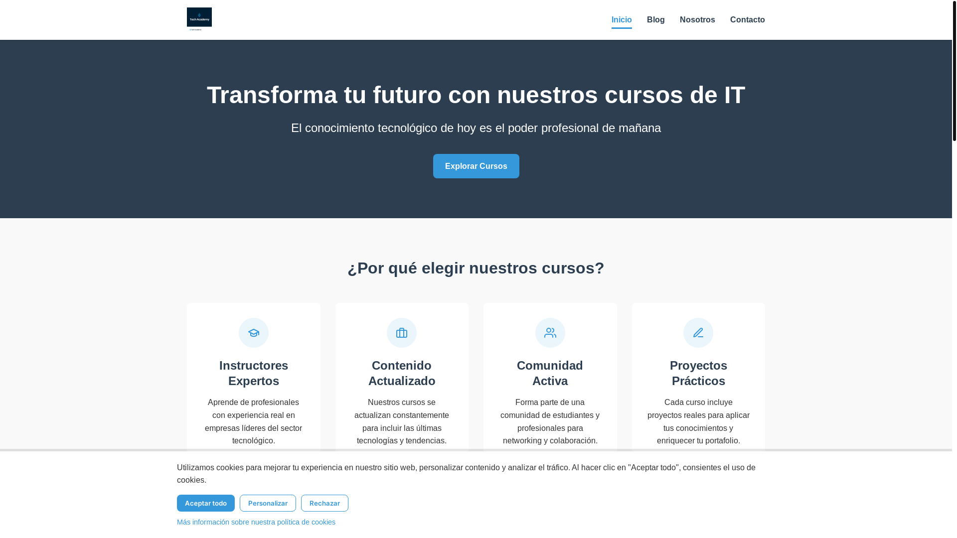 website screenshot of https://techacademy-ultra.com/
