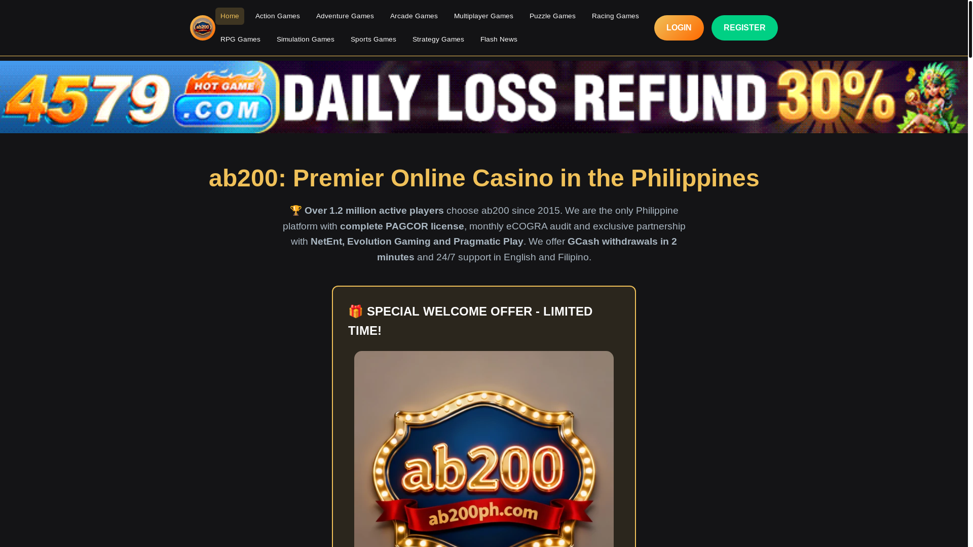 website screenshot of https://ab200ph.com/