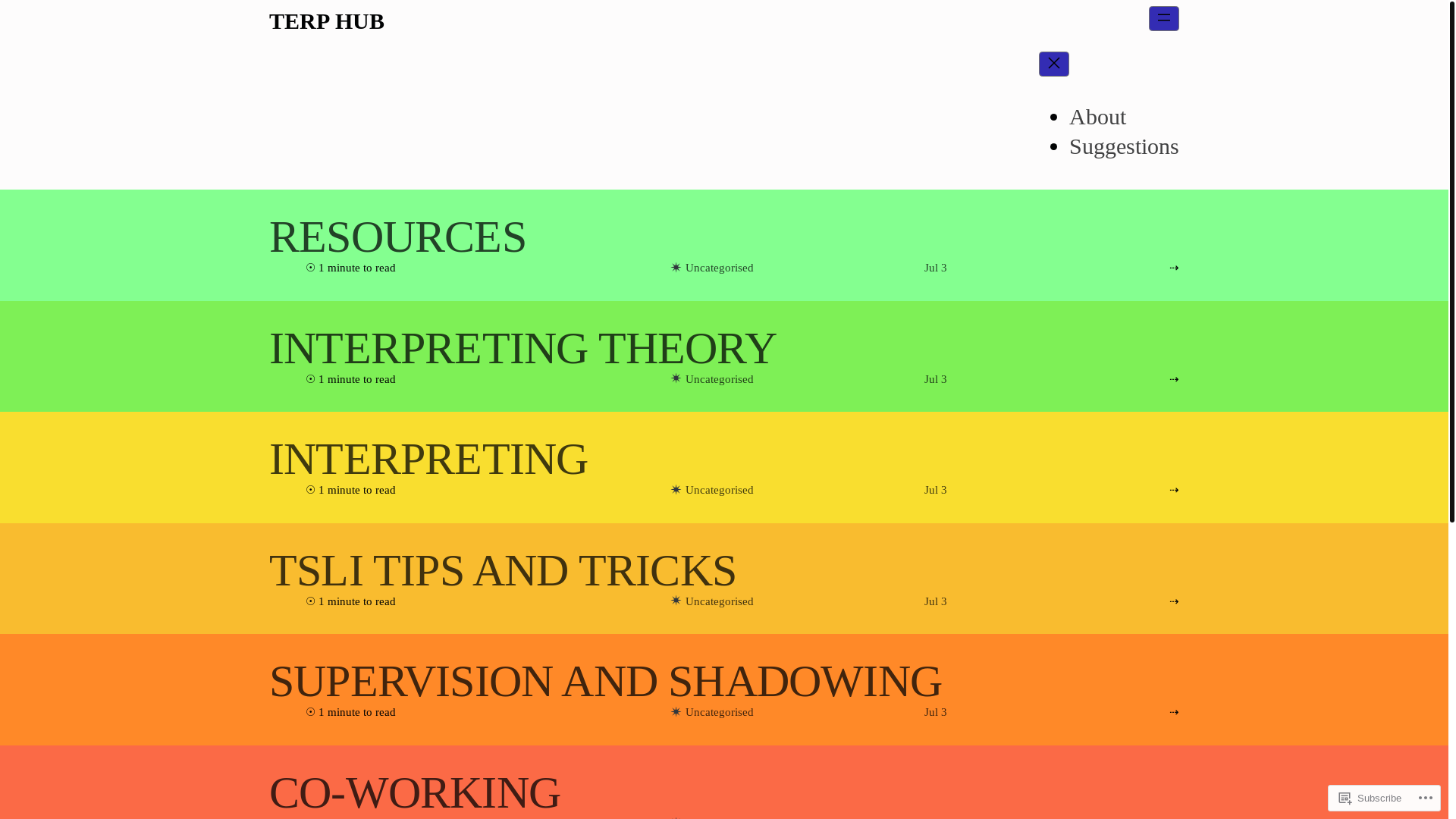 website screenshot of https://terphub.co.uk/