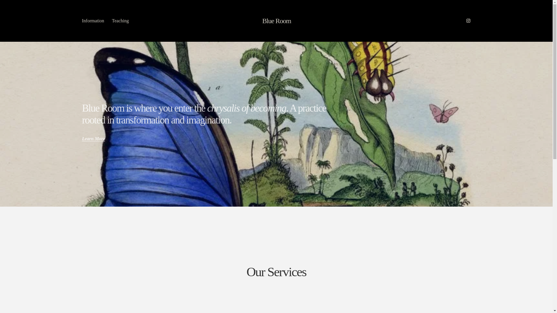 website screenshot of https://blueroomhealingarts.com/