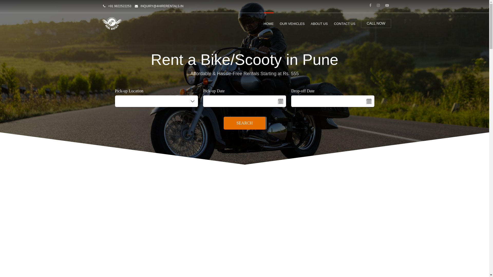 website screenshot of https://4hirerentals.in/