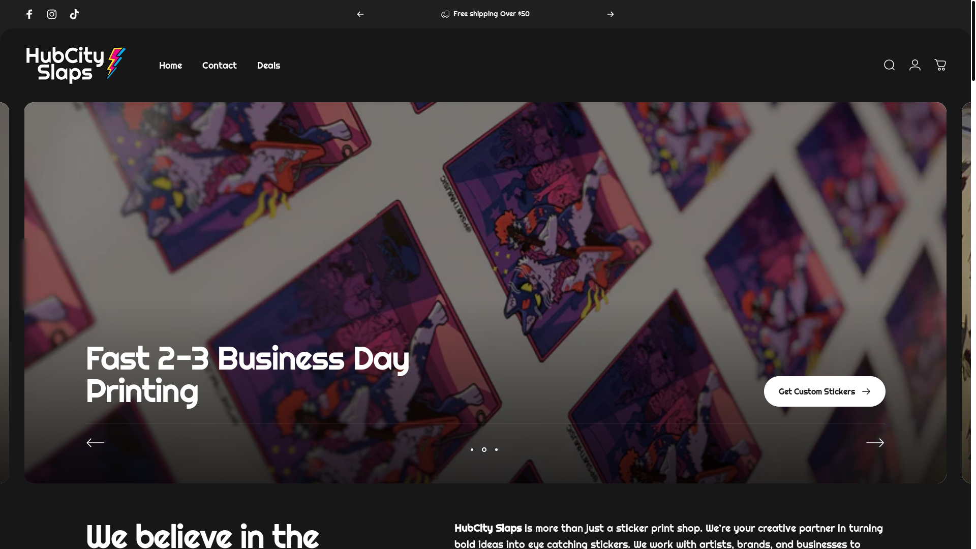 website screenshot of https://hubcityslaps.net/