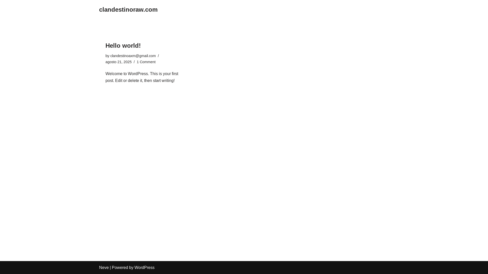 website screenshot of https://clandestinoraw.com/