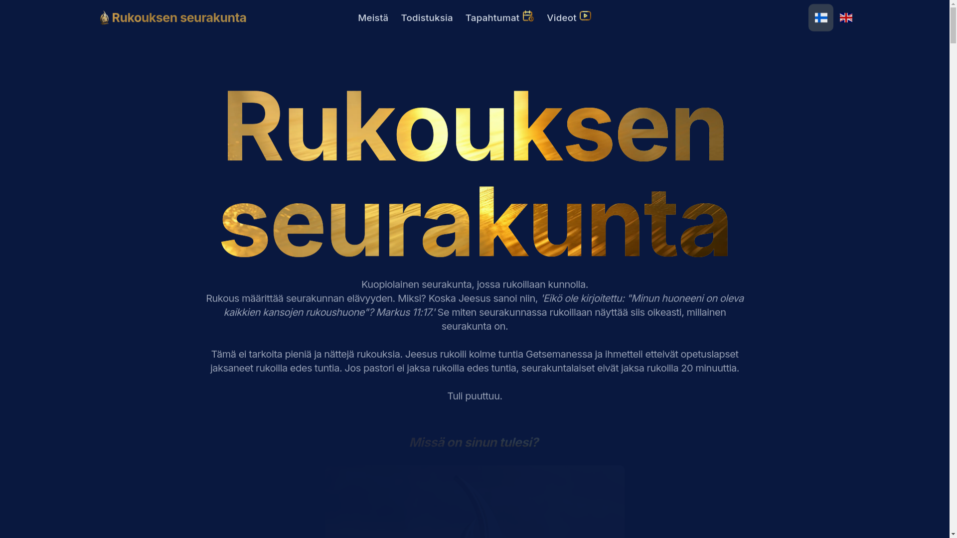 website screenshot of https://rukouksen-seurakunta.pages.dev/