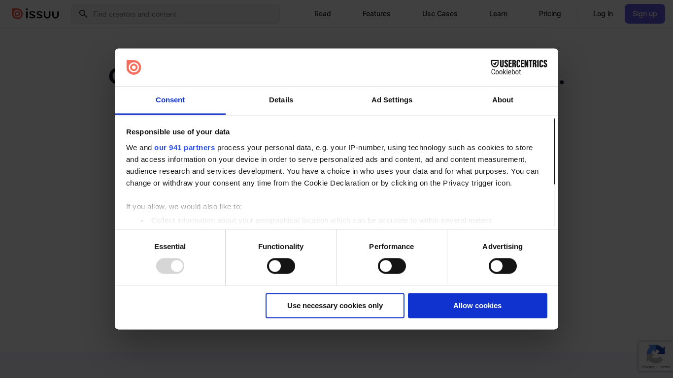 website screenshot of https://issuu.com/