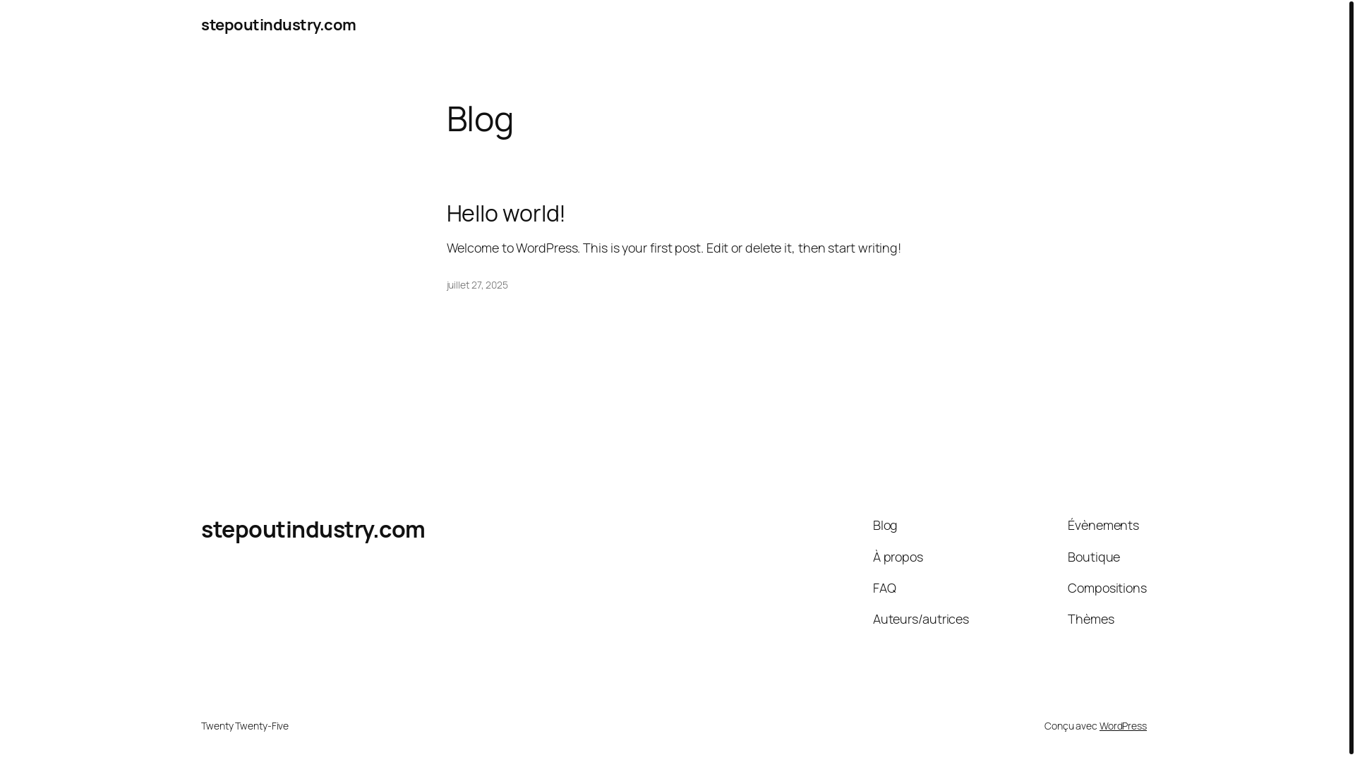 website screenshot of https://stepoutindustry.com/