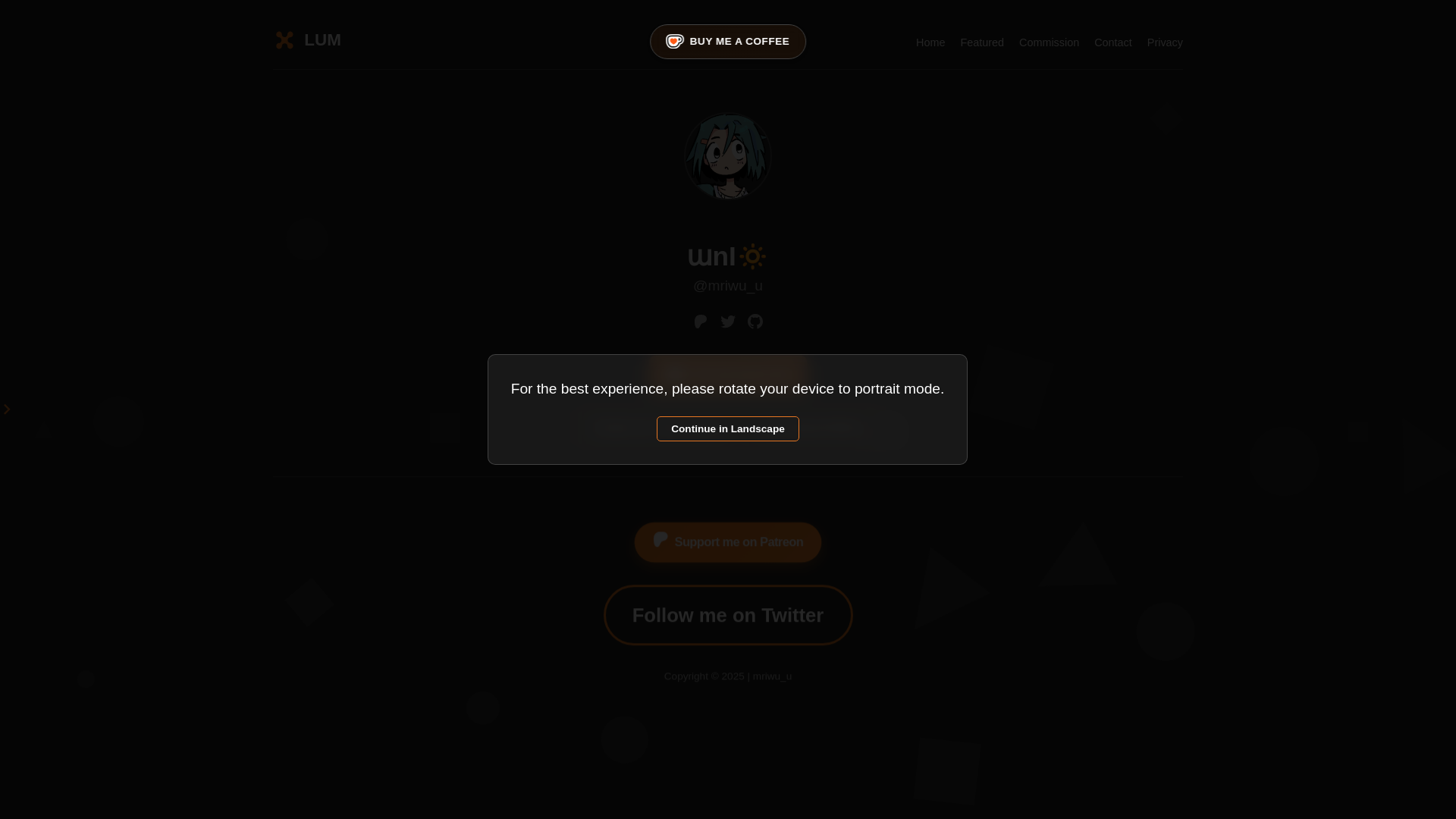 website screenshot of https://lummuu.me/