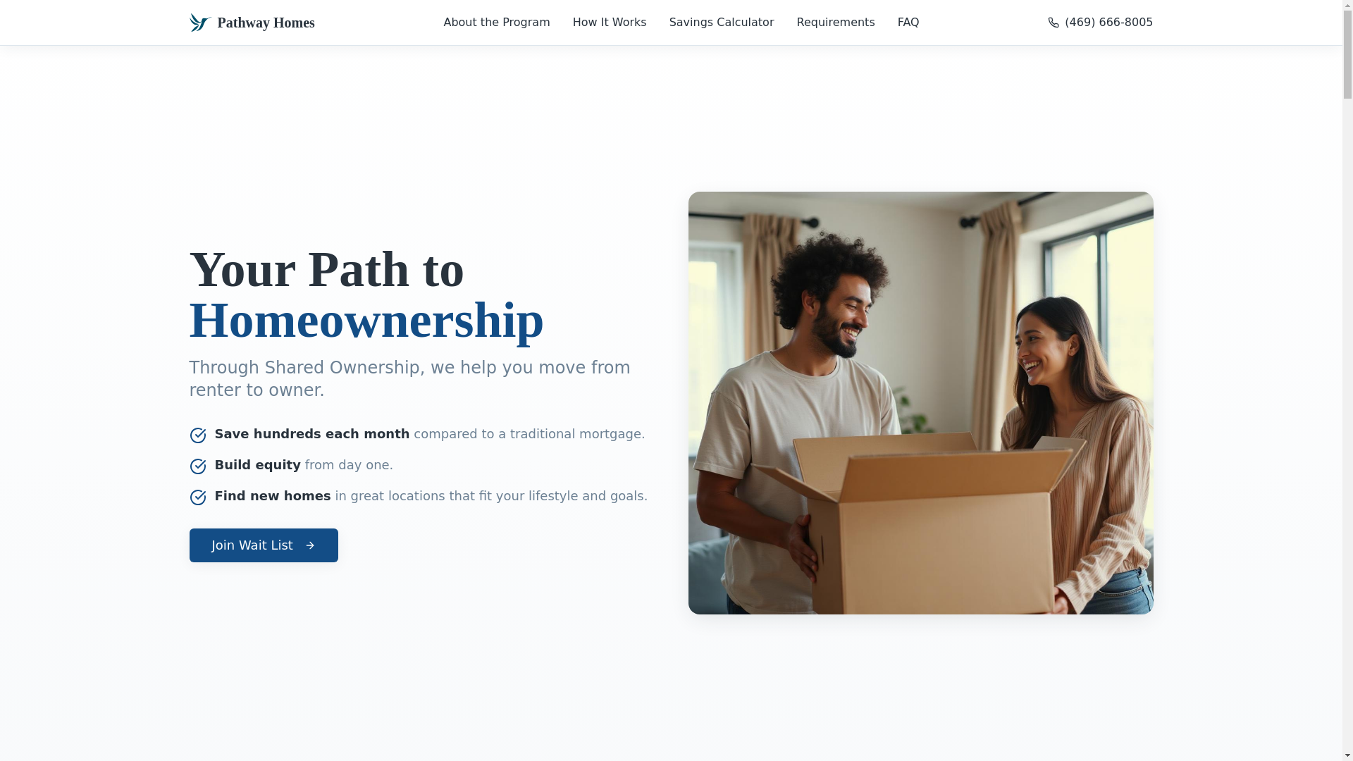 website screenshot of https://co-pathwaysharedownership.com/