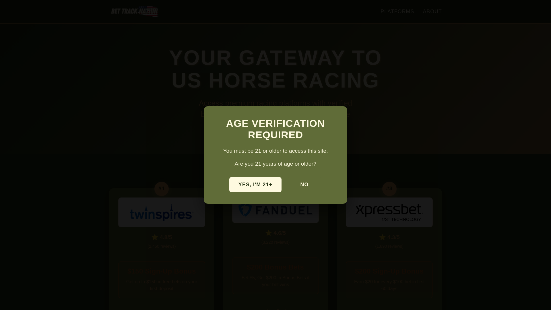 website screenshot of https://bettracknation.com/
