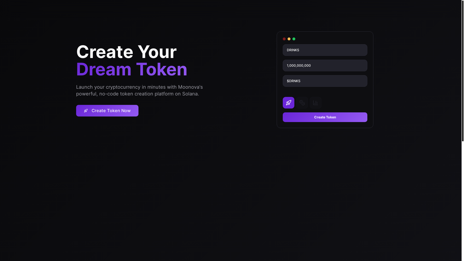 website screenshot of https://moonova.app/