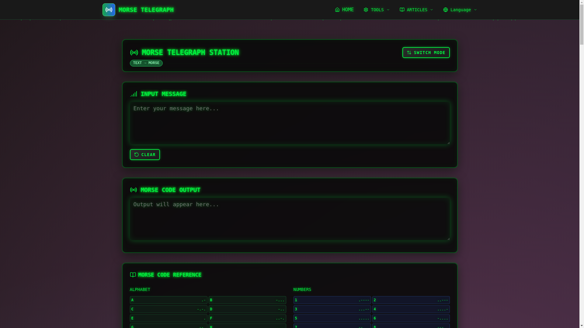 website screenshot of https://morse-code-translator.pages.dev/