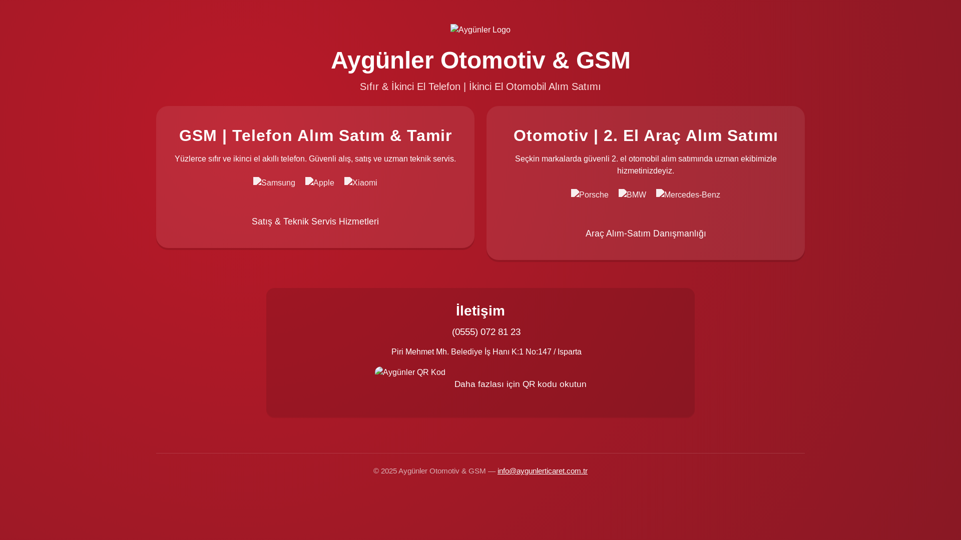 website screenshot of https://aygunlerticaret.com.tr/