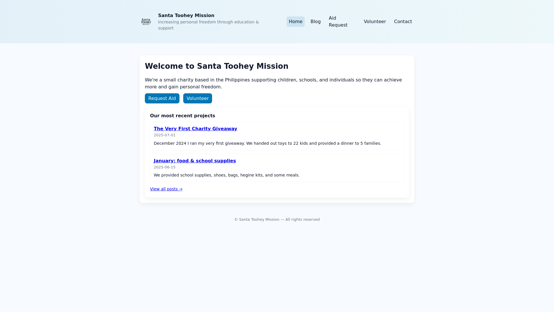 website screenshot of https://santatooheymissionwebsite.pages.dev/