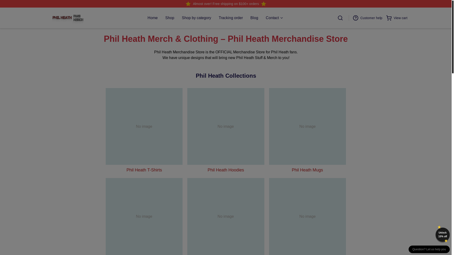 website screenshot of https://philheathmerch.shop/