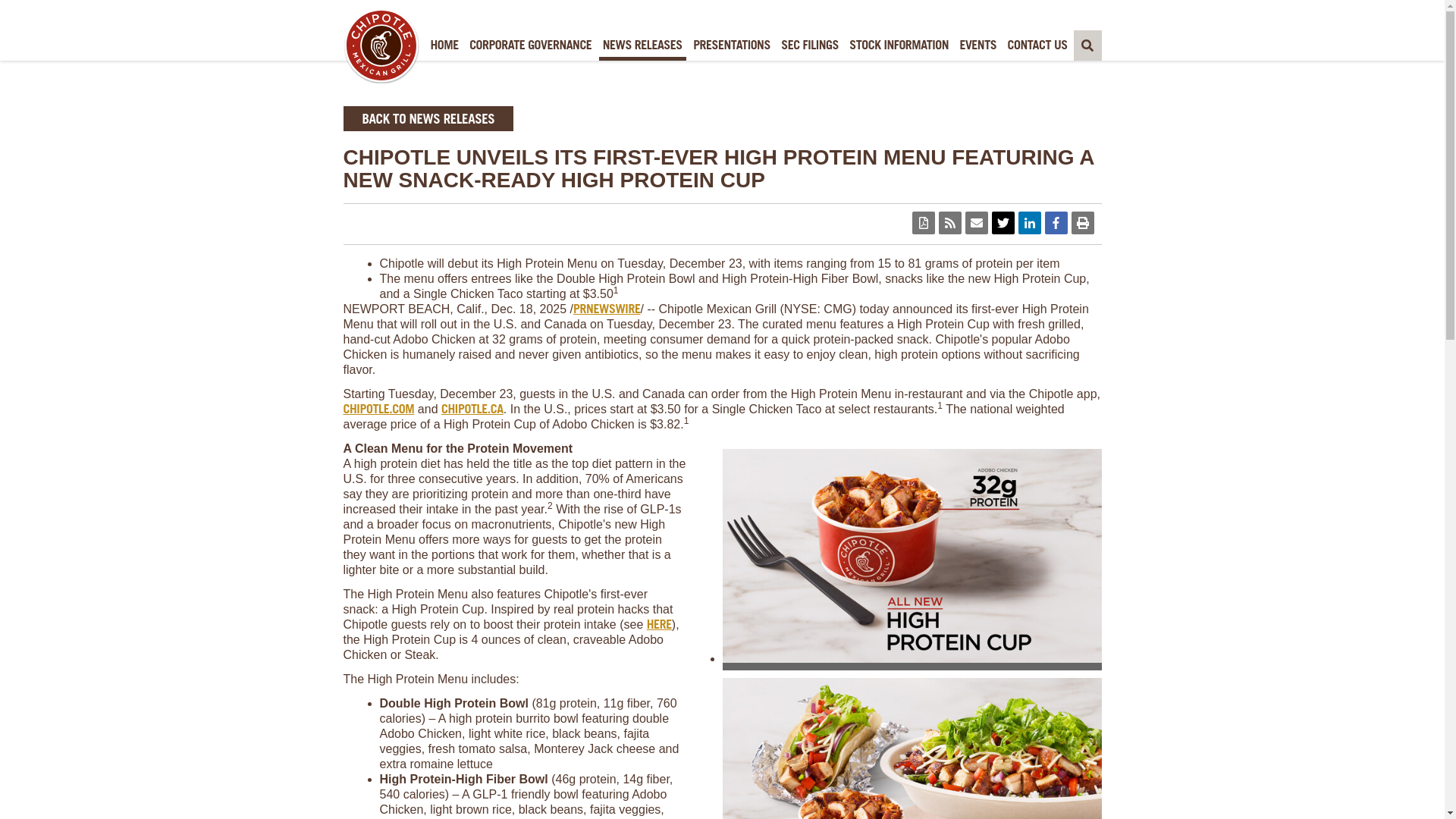 website screenshot of https://ir.chipotle.com/2025-12-18-CHIPOTLE-UNVEILS-ITS-FIRST-EVER-HIGH-PROTEIN-MENU-FEATURING-A-NEW-SNACK-READY-HIGH-PROTEIN-CUP
