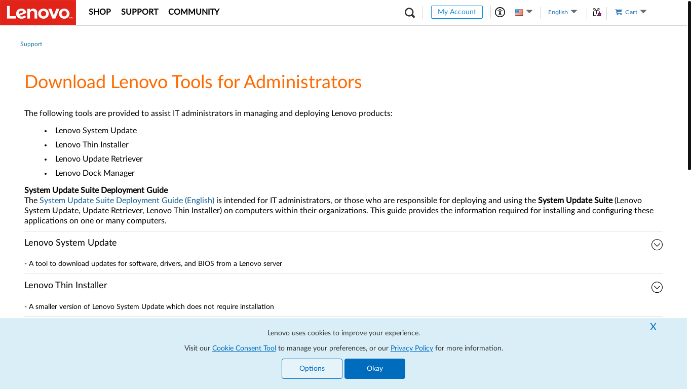 website screenshot of https://support.lenovo.com/us/en/solutions/ht037099