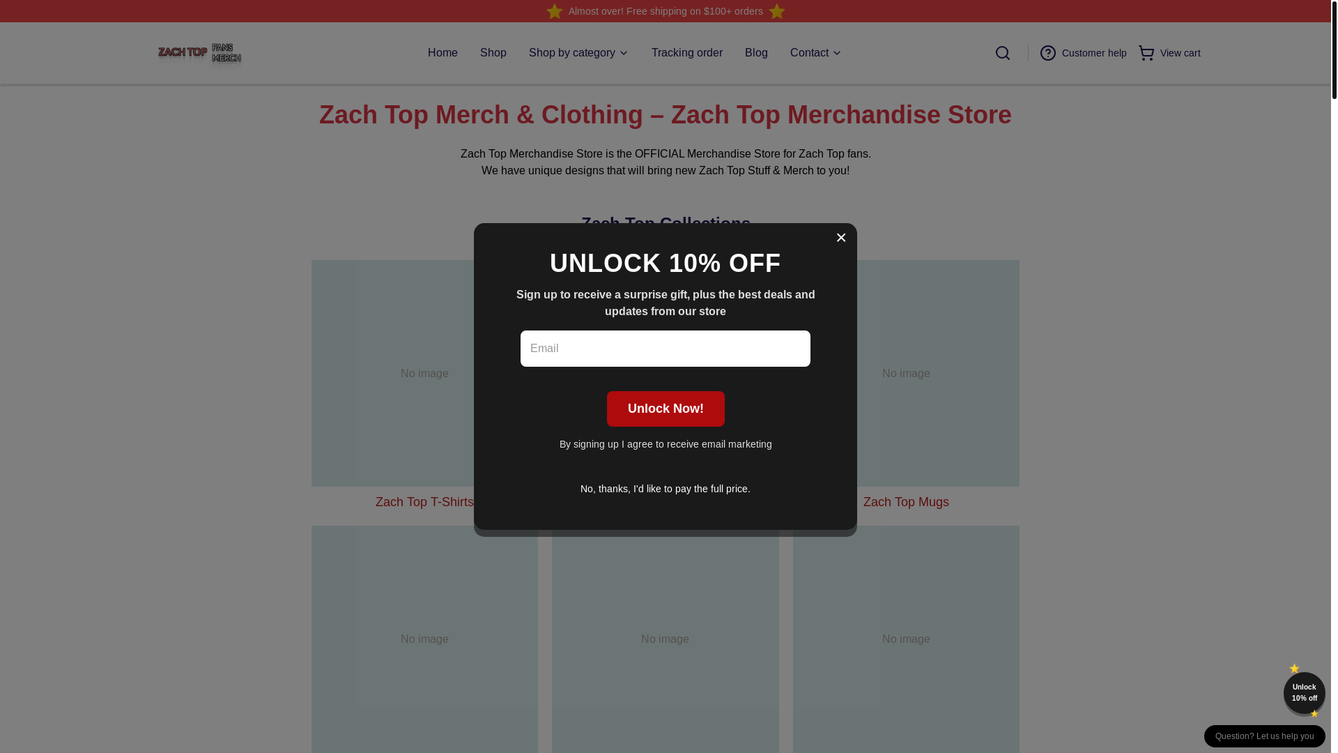 website screenshot of https://zachtop.shop/