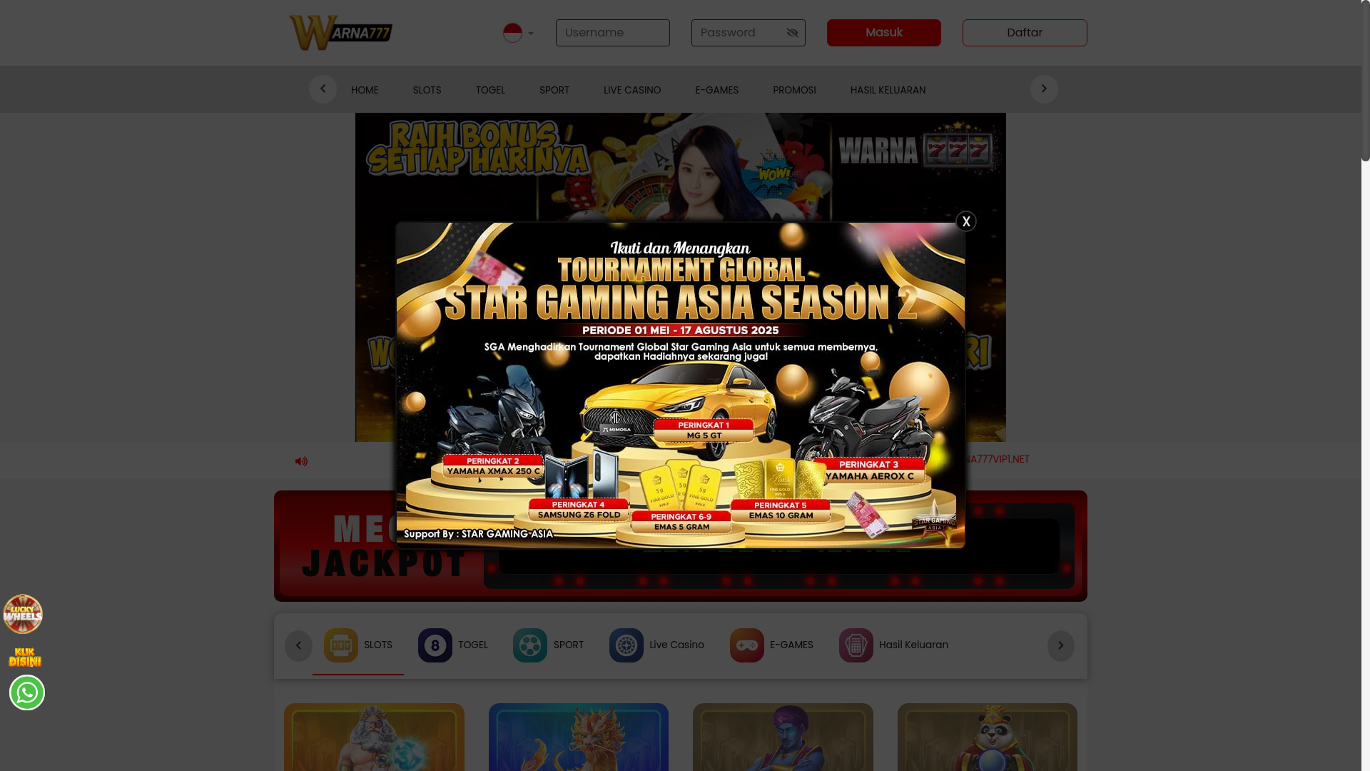 website screenshot of https://54warna777.com/