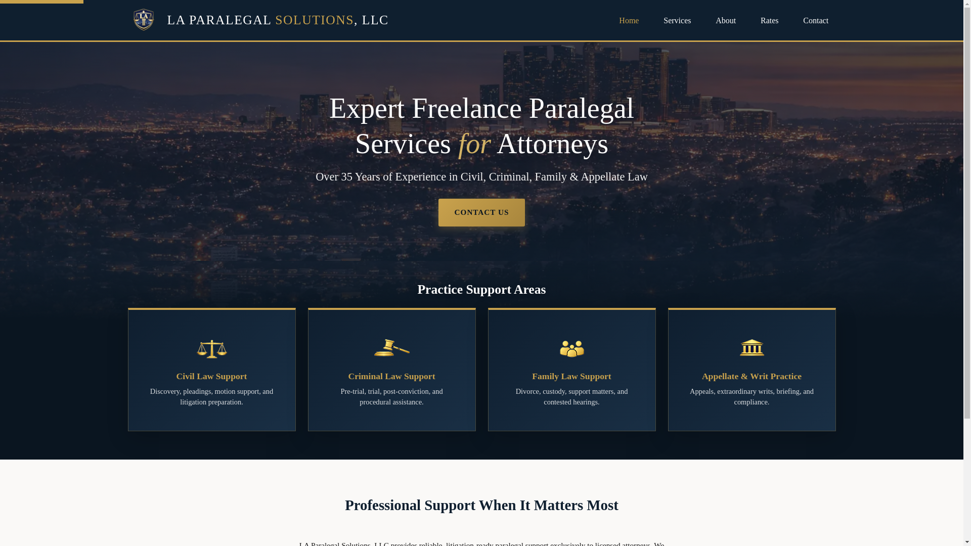 website screenshot of https://laparalegalsolutions.com/