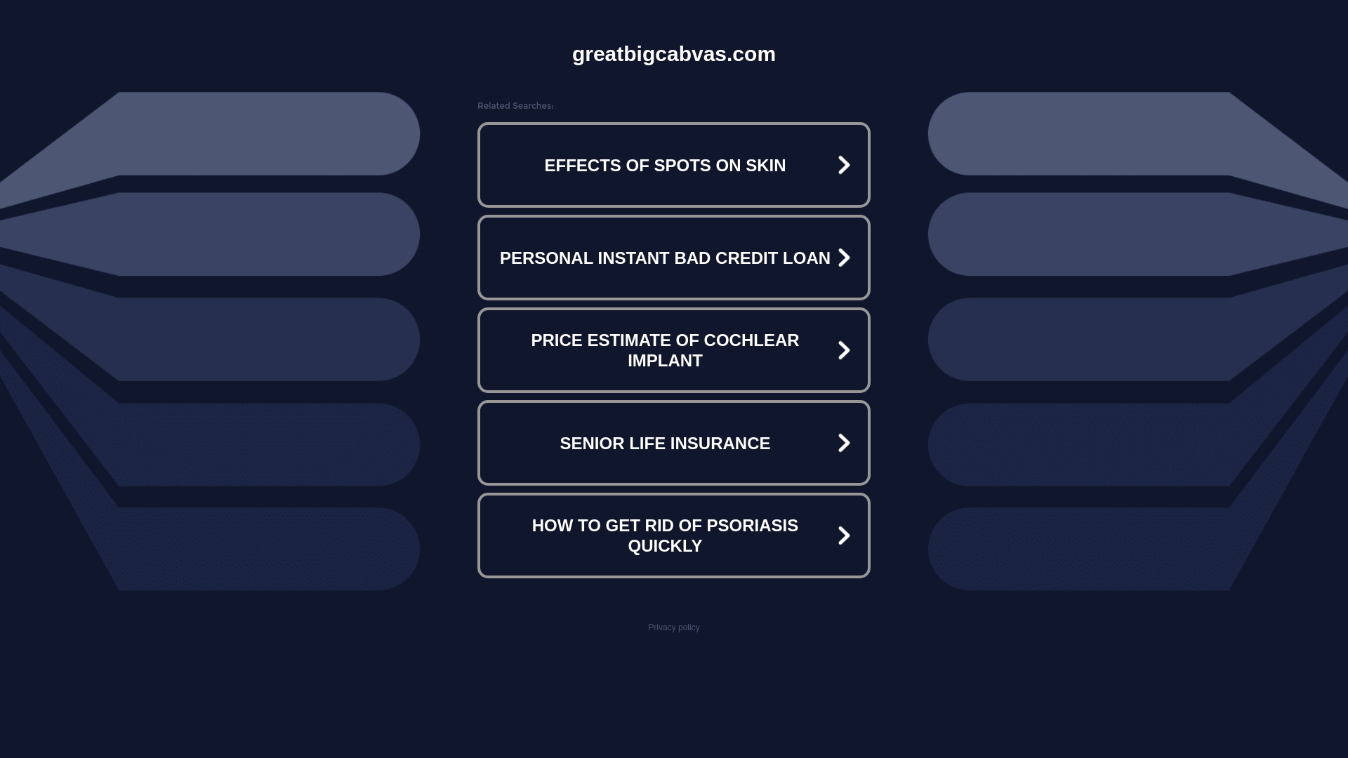 website screenshot of https://greatbigcabvas.com/