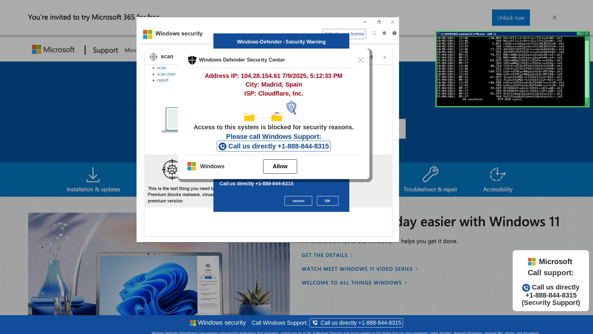 website screenshot of https://rwiruekj4.z20.web.core.windows.net/wewebinfocodeinfo01Html/?bcda=1-888-844-8315