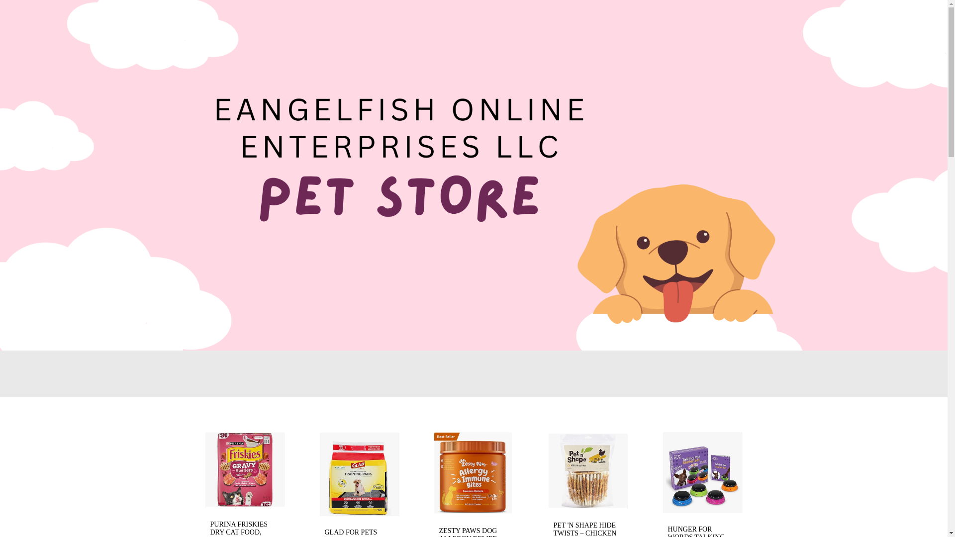 website screenshot of https://eangelfishonlineenterprisesllcpetstore.com/