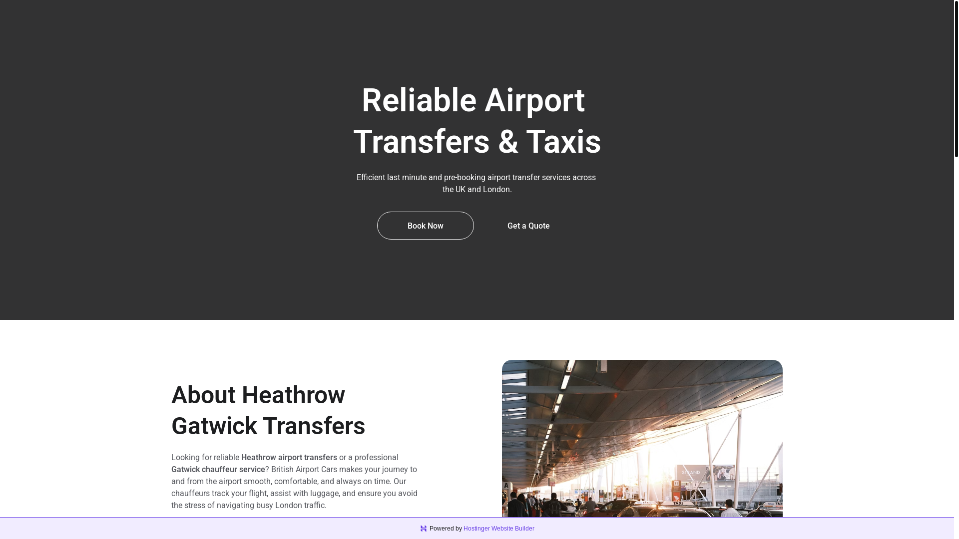 website screenshot of https://londonlhrairportransfers.co.uk/