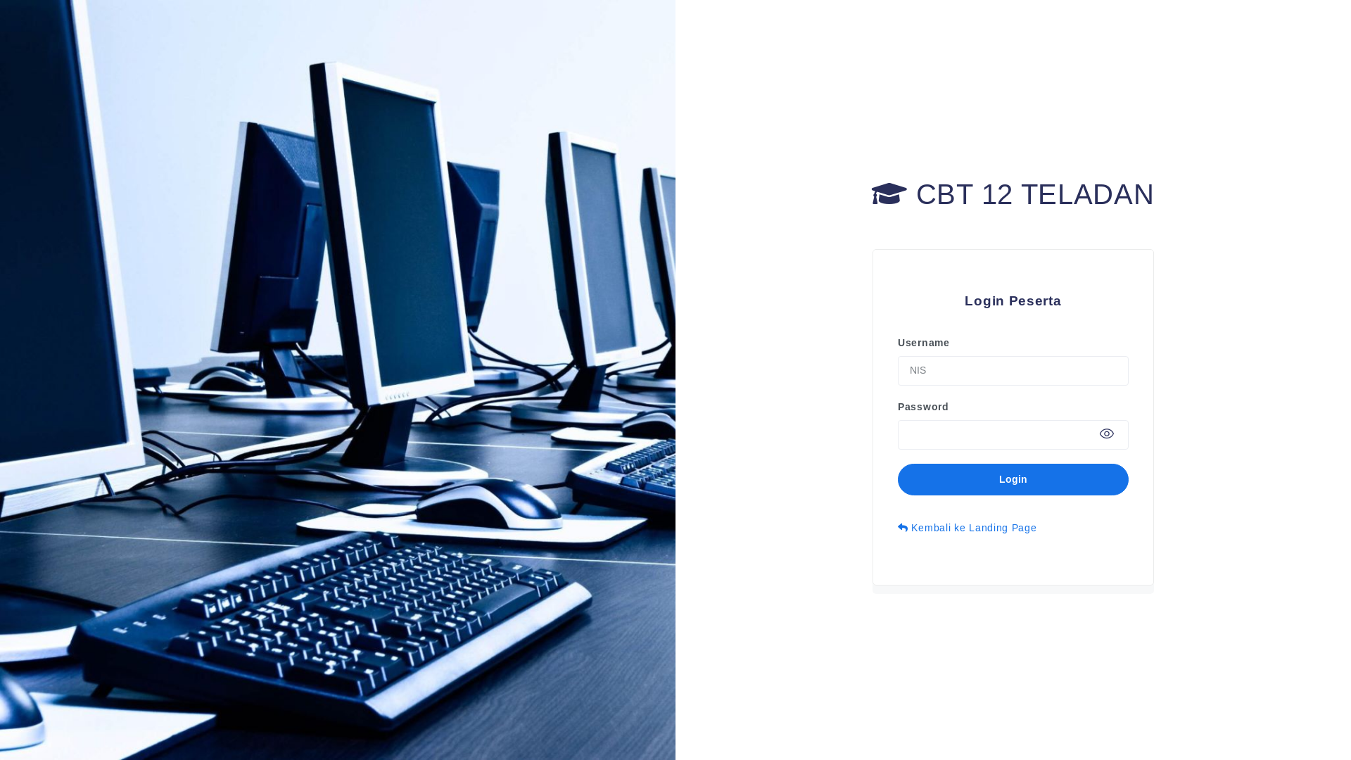 website screenshot of https://ujianteladan12.my.id/