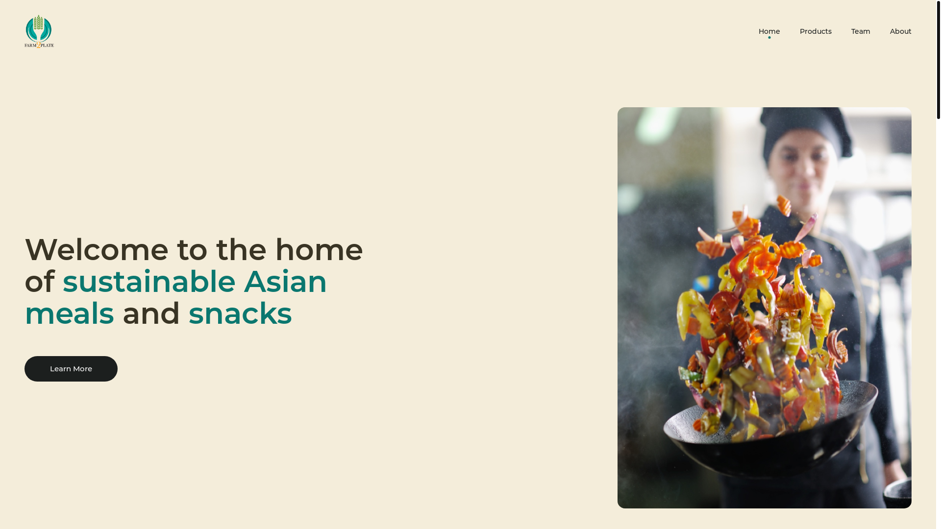 website screenshot of https://www.farm2plate.co/
