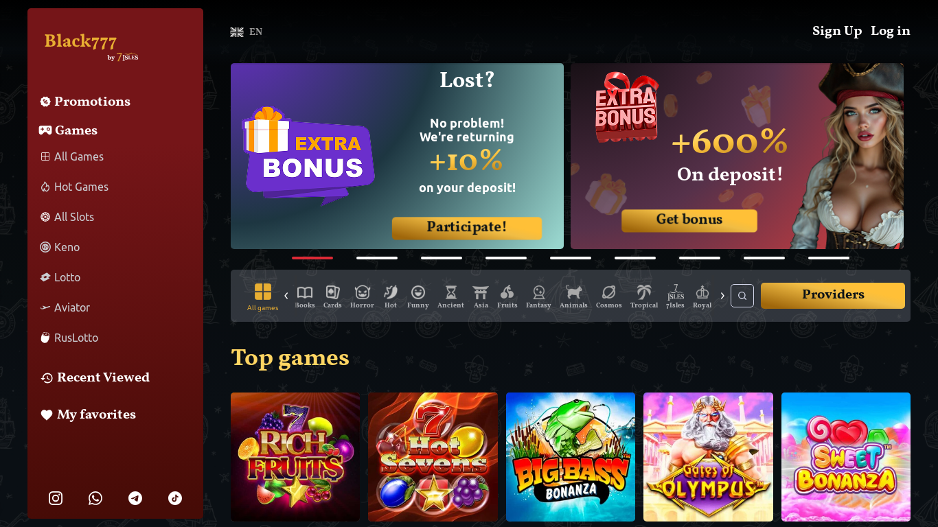 website screenshot of https://wzblackcasino777lc.space/