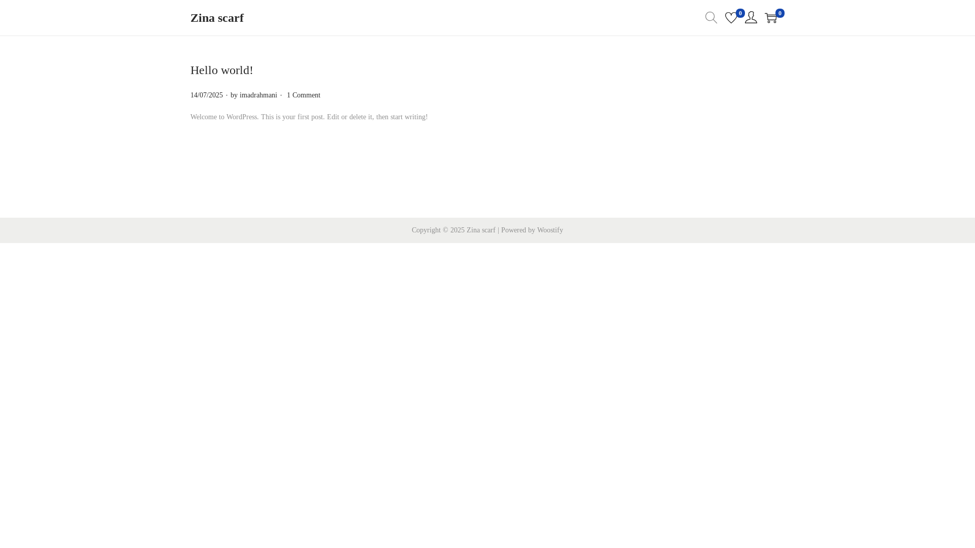 website screenshot of https://zinascarf.com/