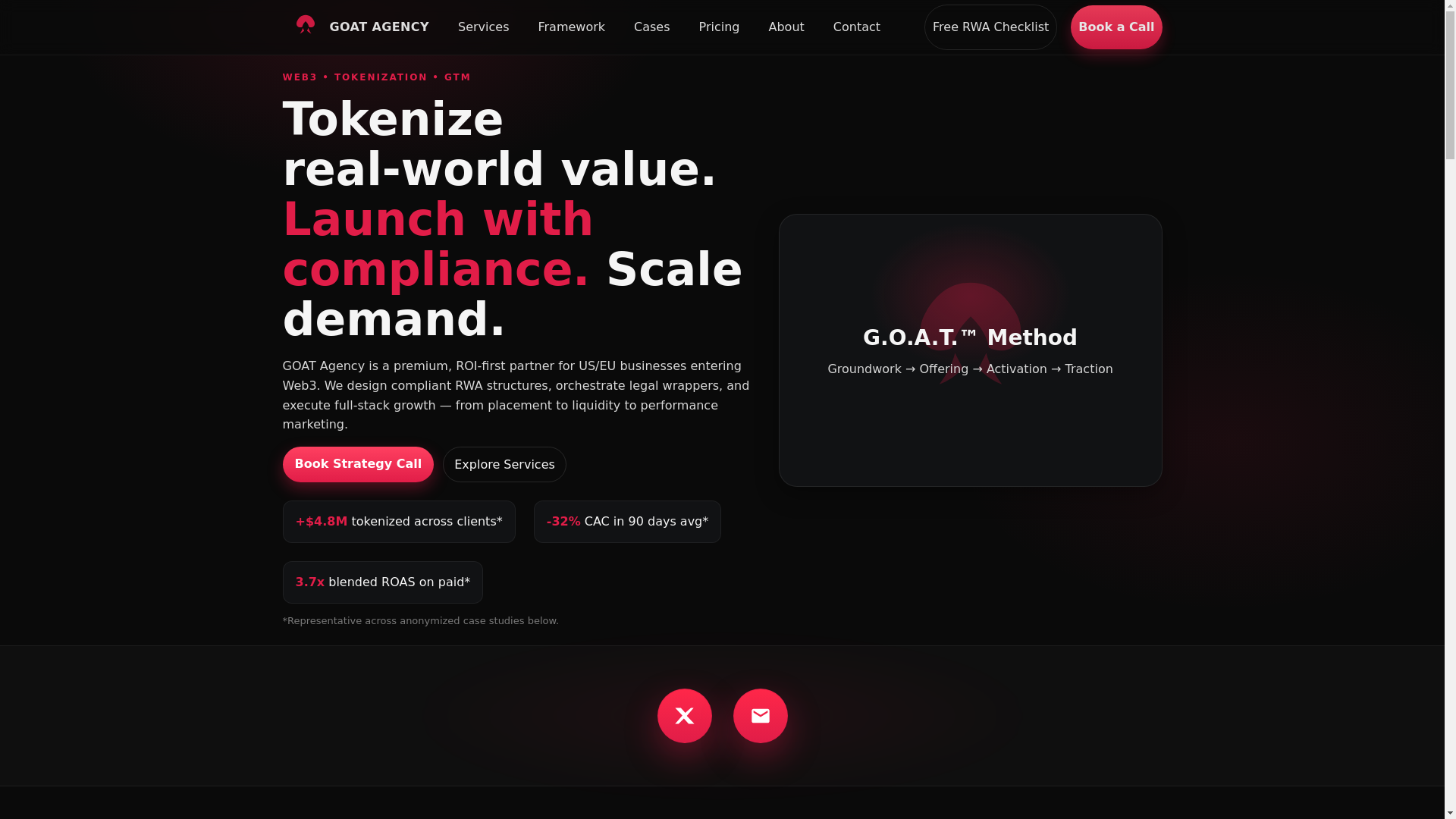 website screenshot of https://goatagency.xyz/