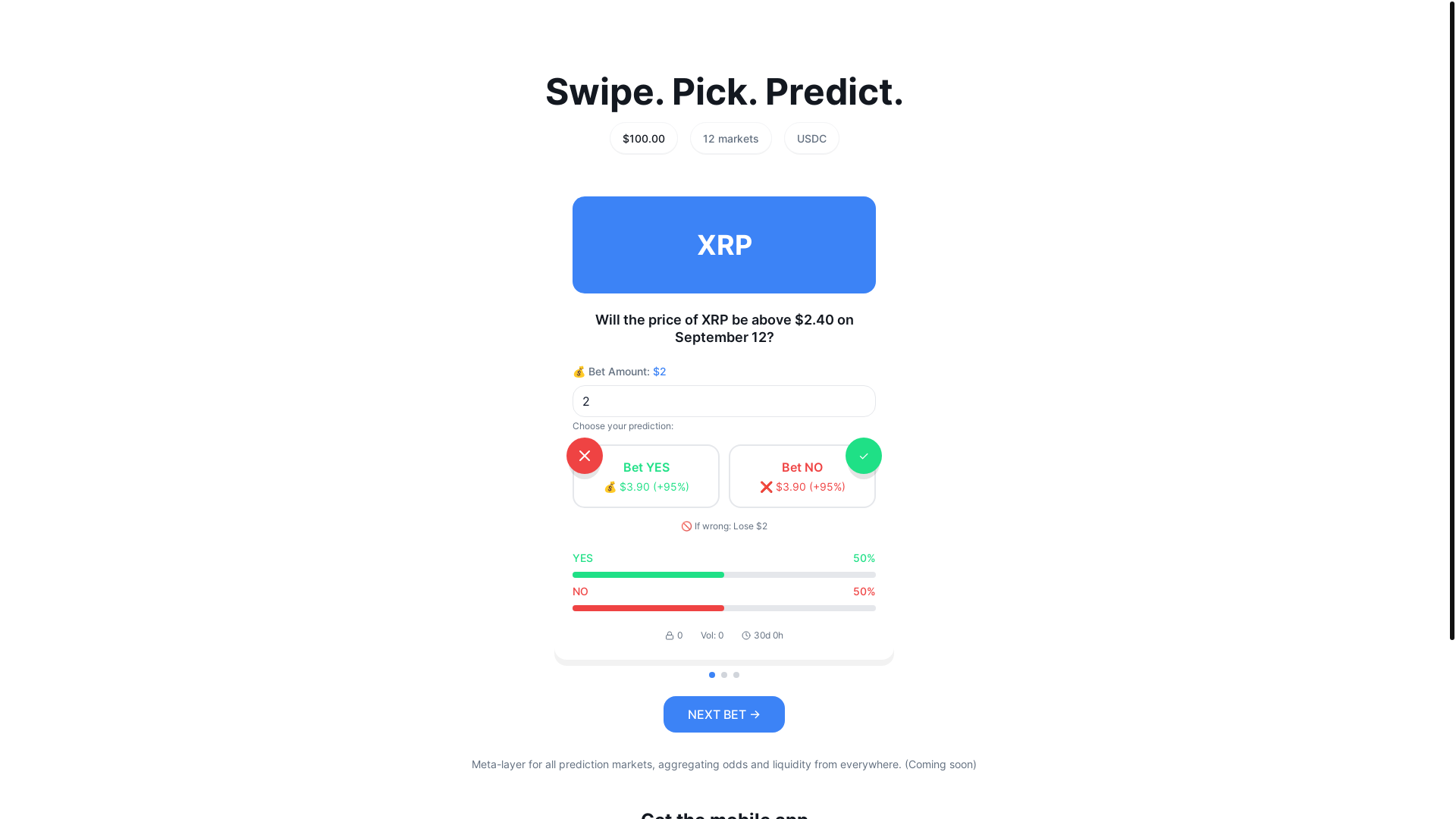 website screenshot of https://picktrend.app/