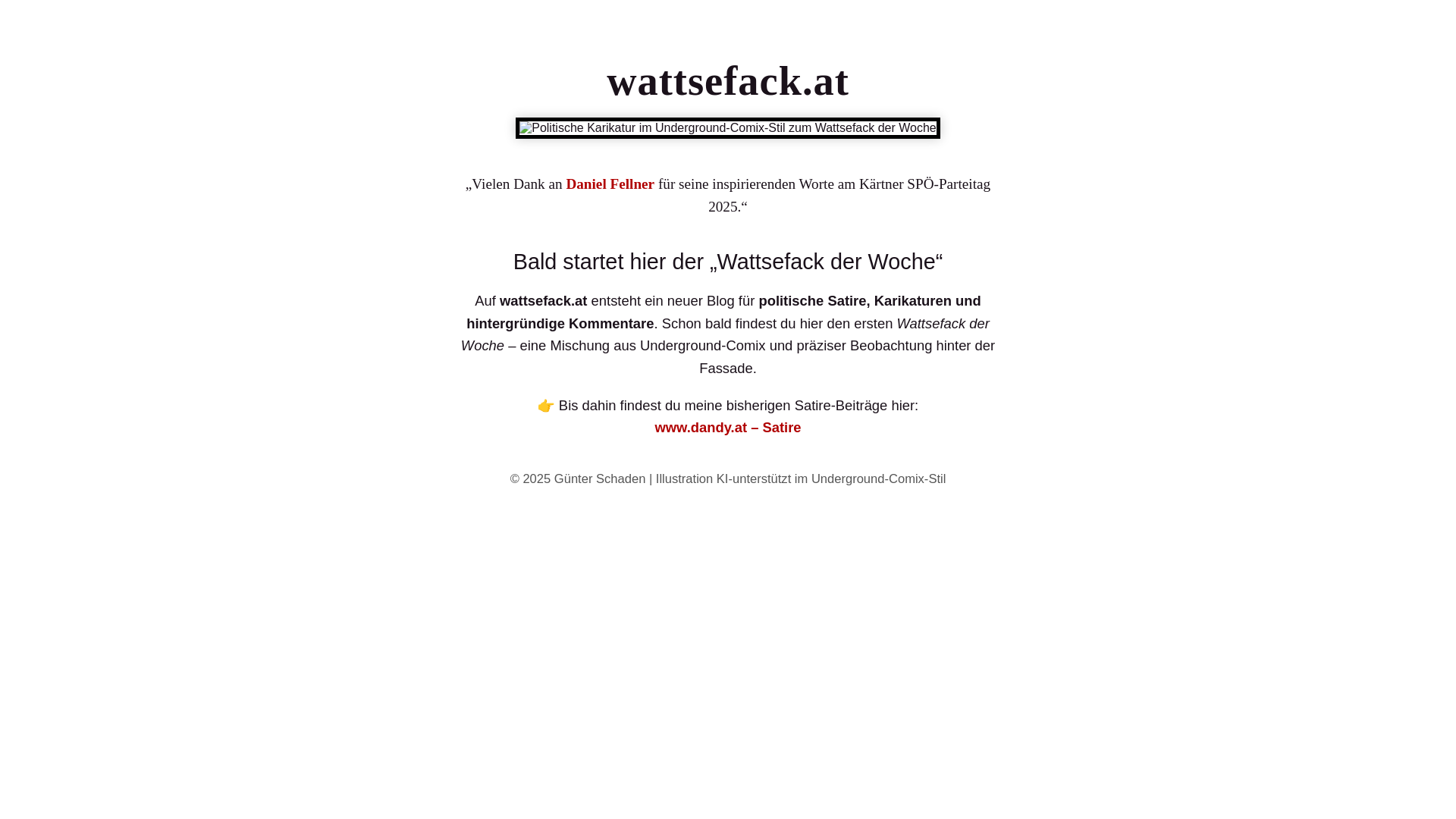 website screenshot of https://wattsefack.at/