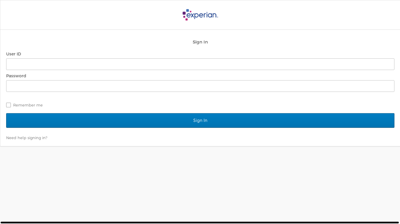 website screenshot of https://sso-apac.secure.experian.com/