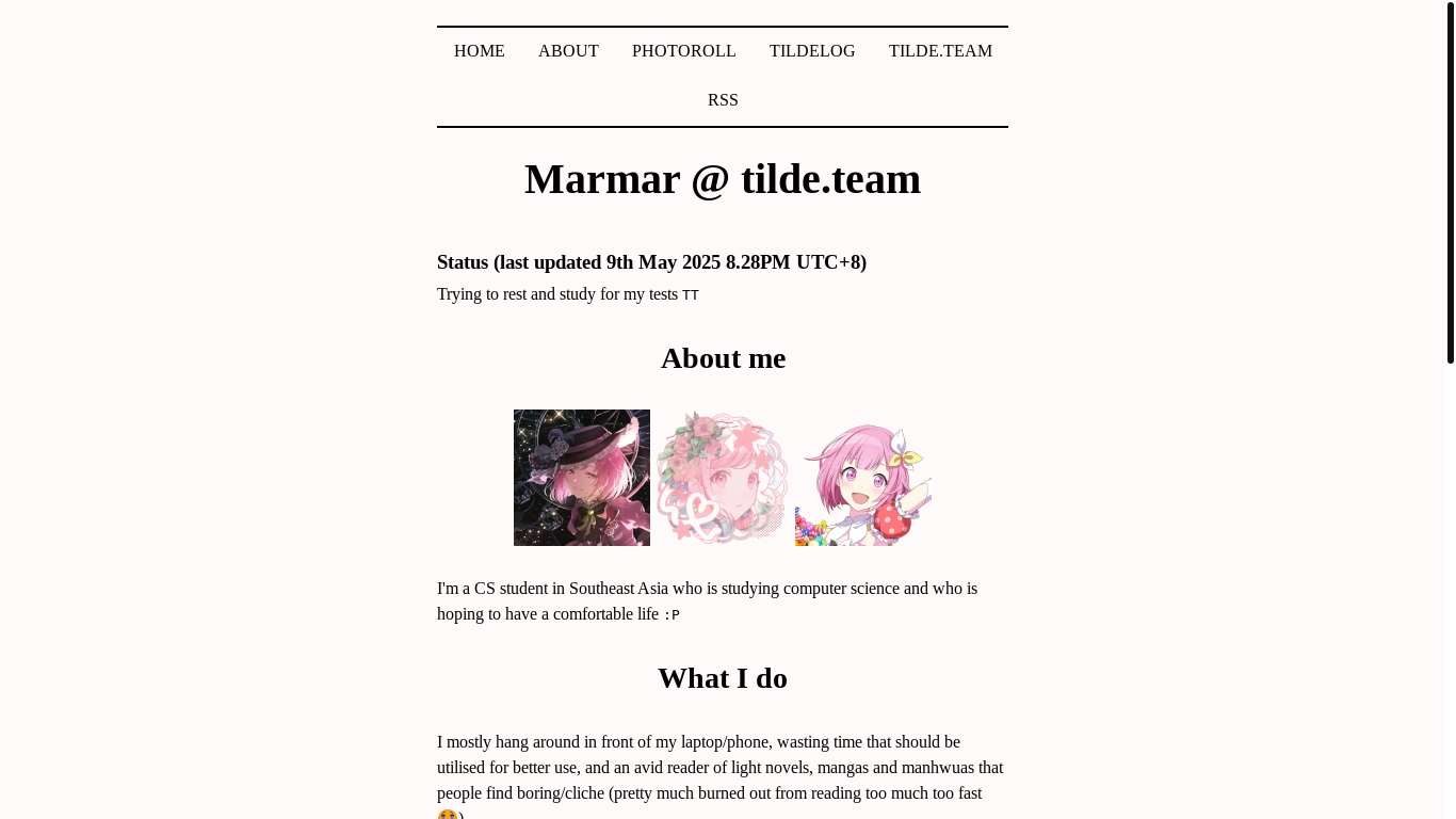 website screenshot of https://marmar22.tilde.team/