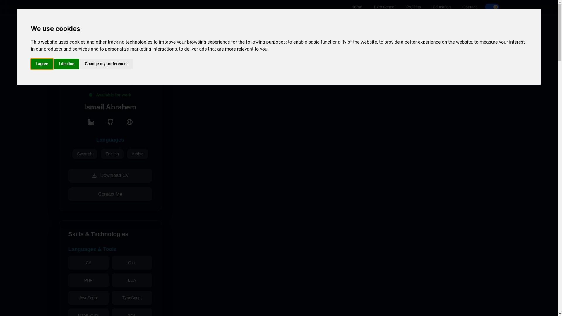 website screenshot of https://abrahem.se/