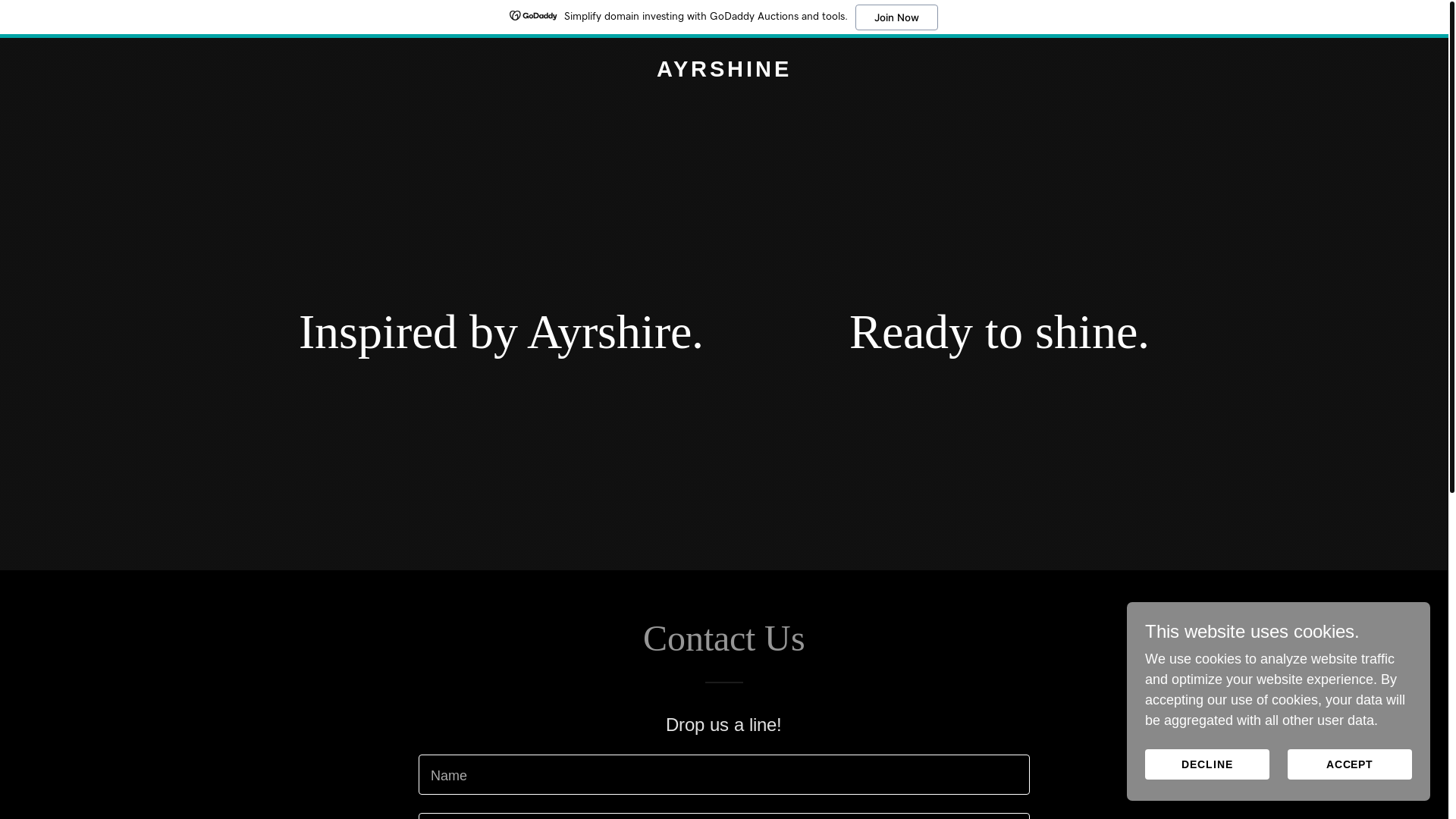website screenshot of https://ayrshine.co.uk/