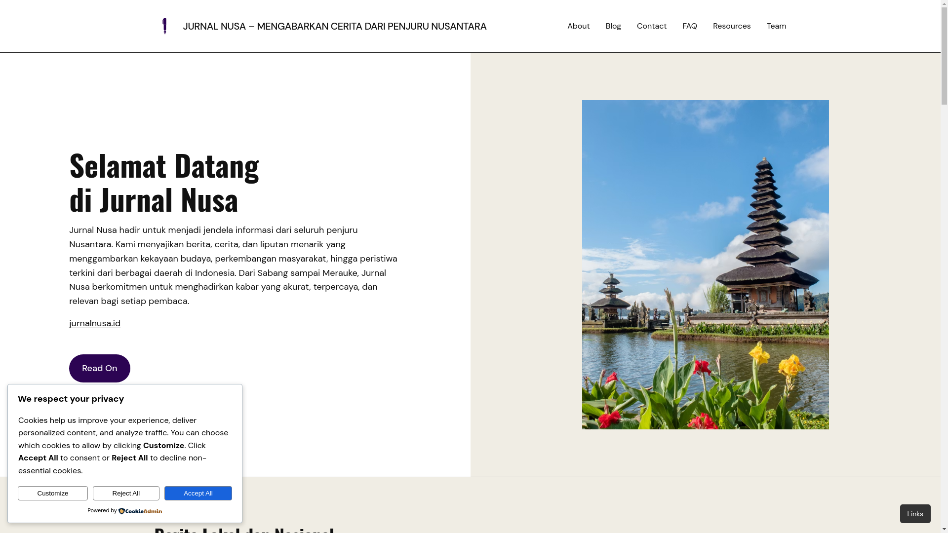 website screenshot of https://jurnalnusa.id/