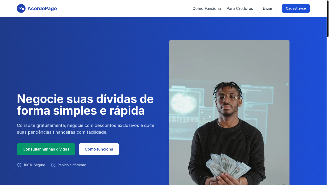 website screenshot of https://acordopago.pages.dev/