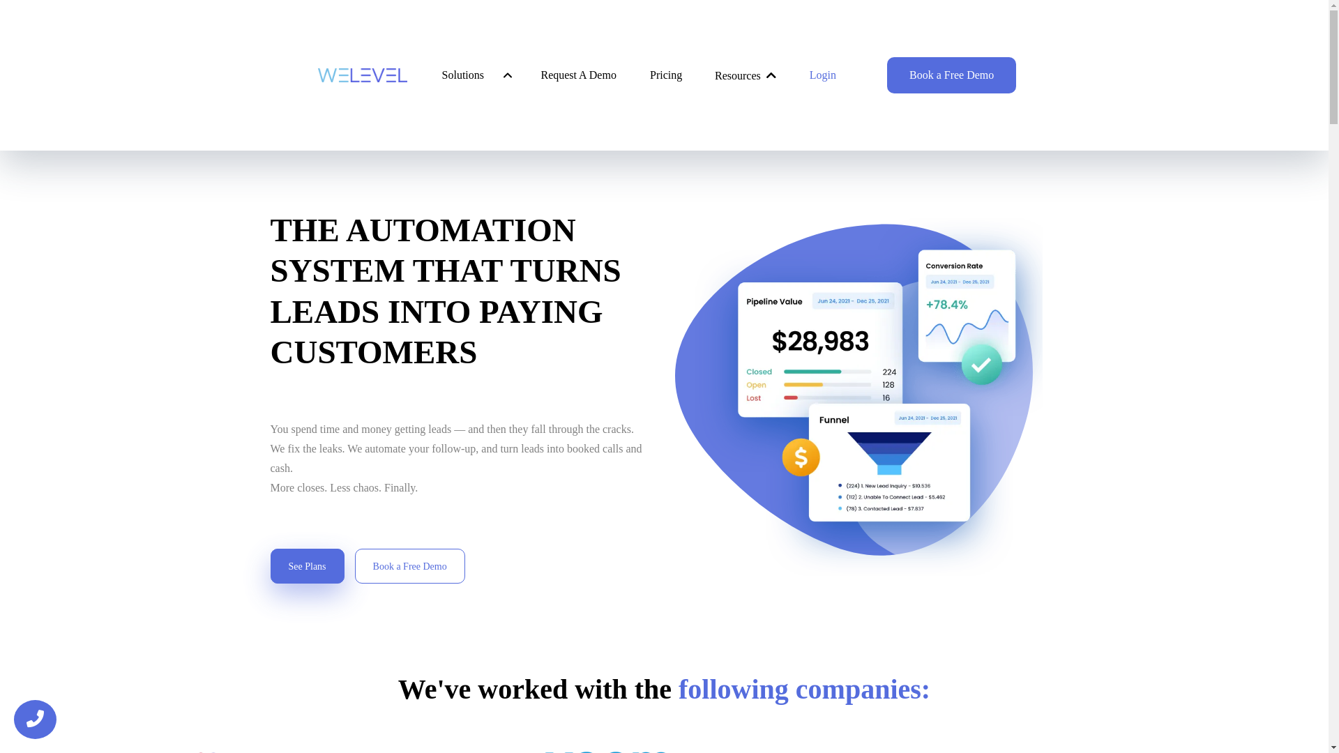 website screenshot of https://welevelteam.com/