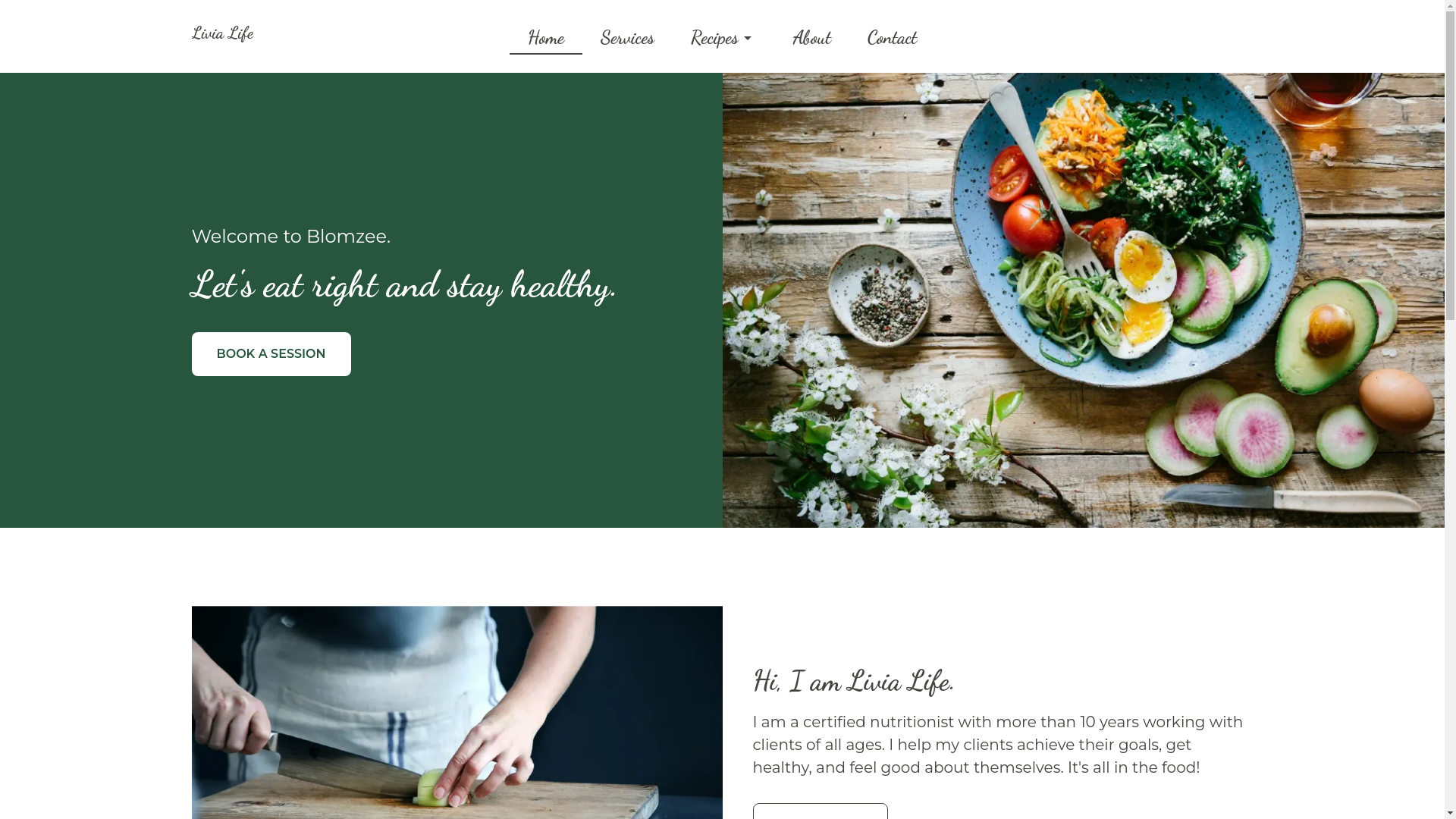 website screenshot of https://blomzee.com/