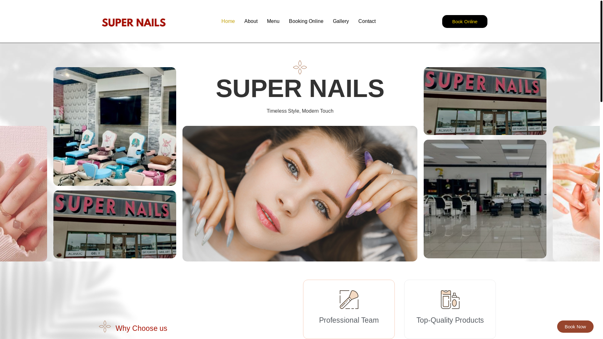website screenshot of https://supernailsnellis.com/