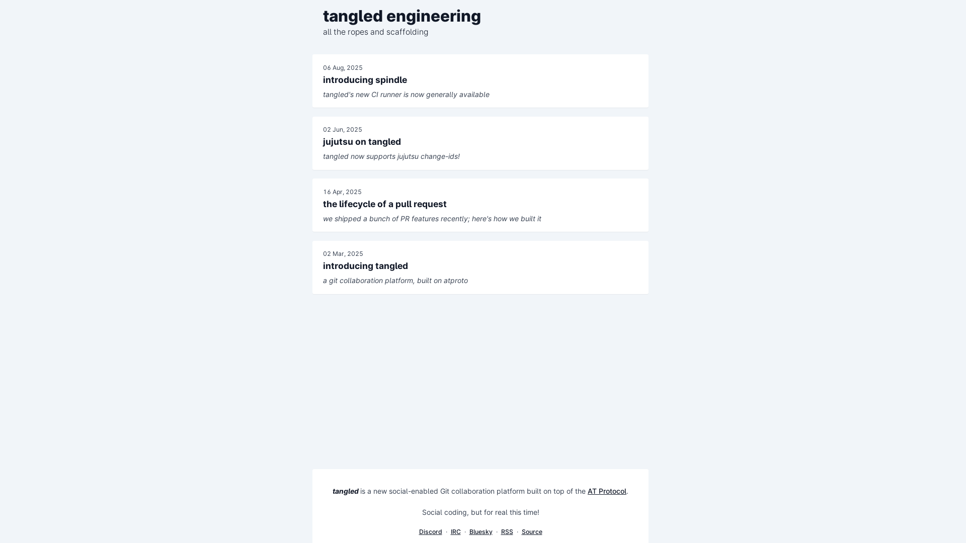 website screenshot of https://tangled-blog.pages.dev/