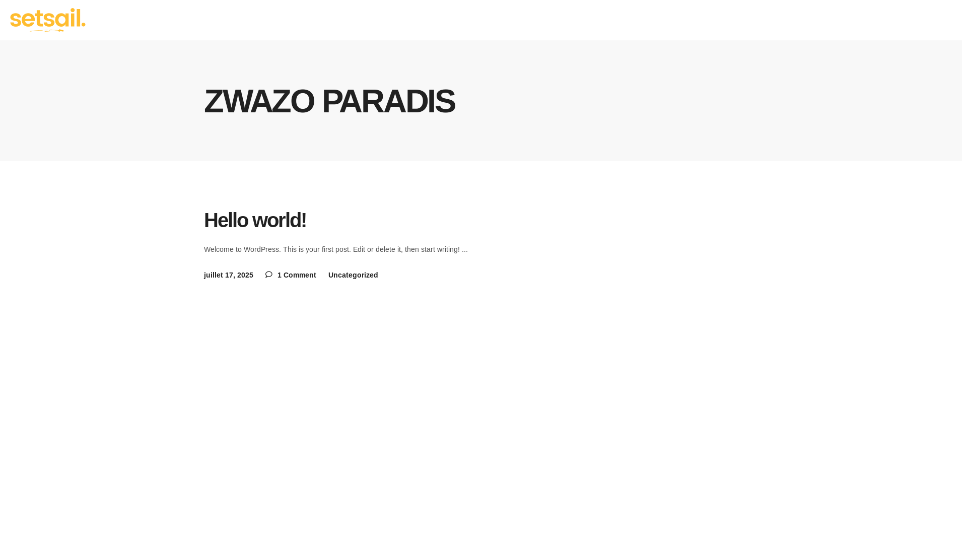 website screenshot of https://zwazoparadis.com/